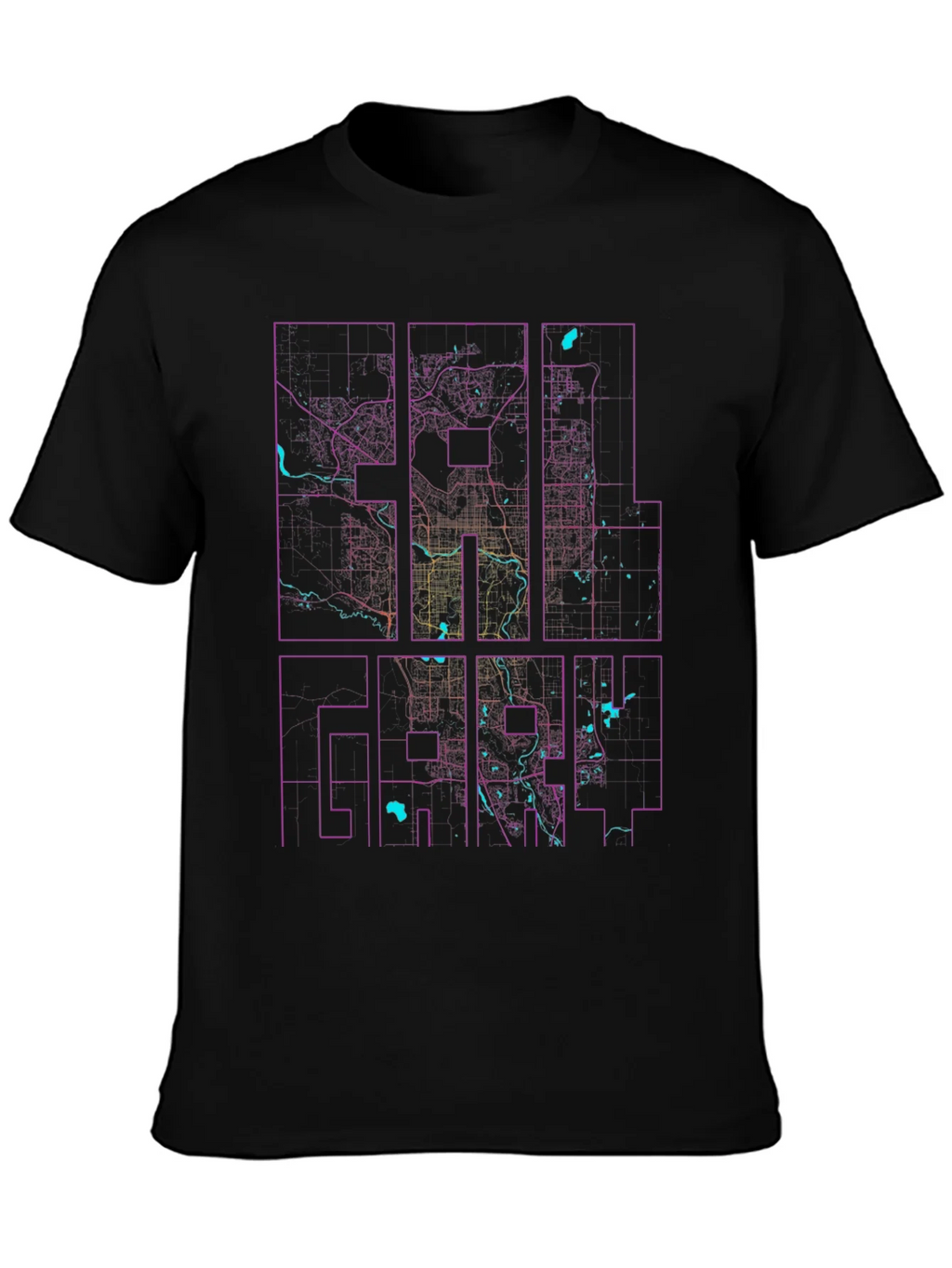 Calgary City Map Graphic Tee - Black Urban Style Shirt product image 3