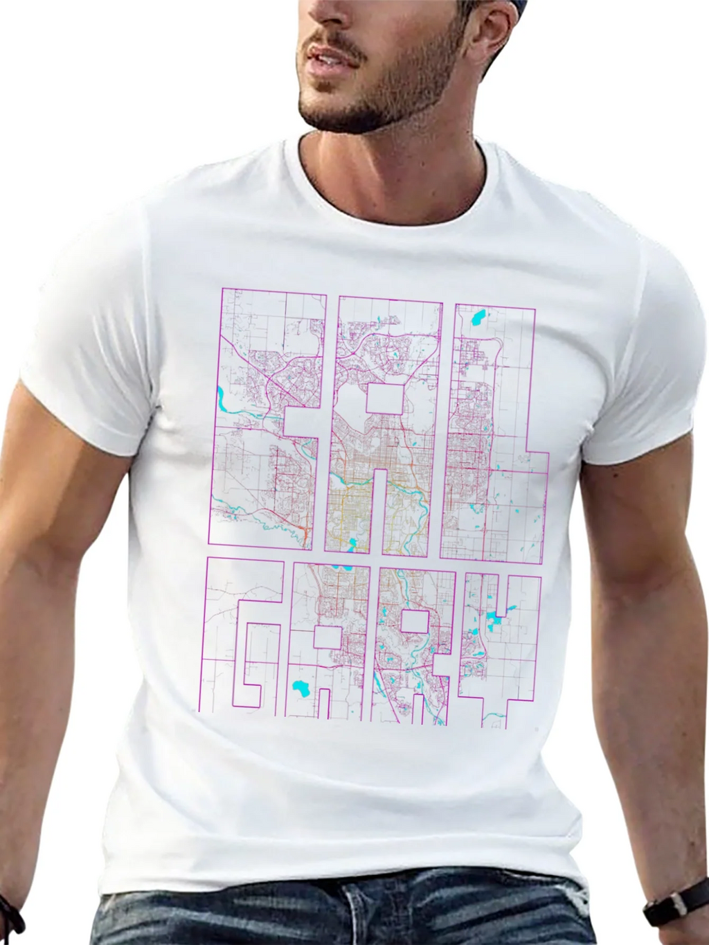 Calgary City Map Graphic Tee - Black Urban Style Shirt product image 12
