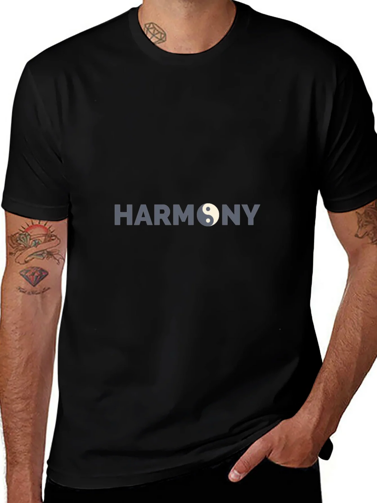 Harmony Yin Yang Graphic Black T-Shirt product image 1
