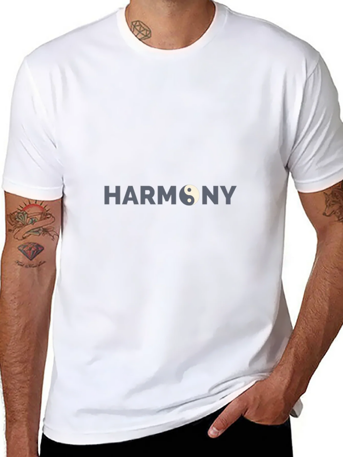 Harmony Yin Yang Graphic Black T-Shirt product image 6