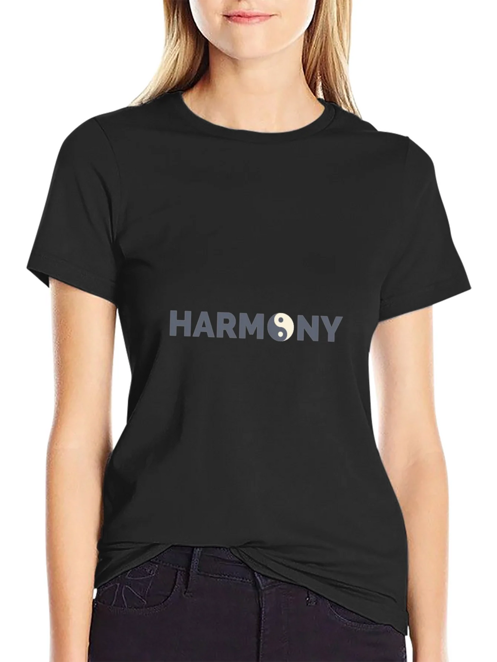 Harmony Yin Yang Graphic Black T-Shirt product image 2