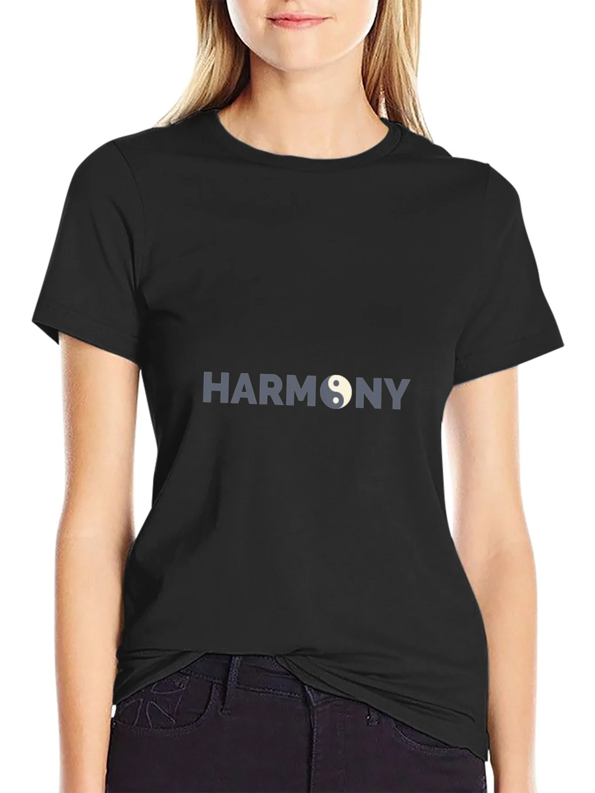 Harmony Yin Yang Graphic Black T-Shirt product image 2