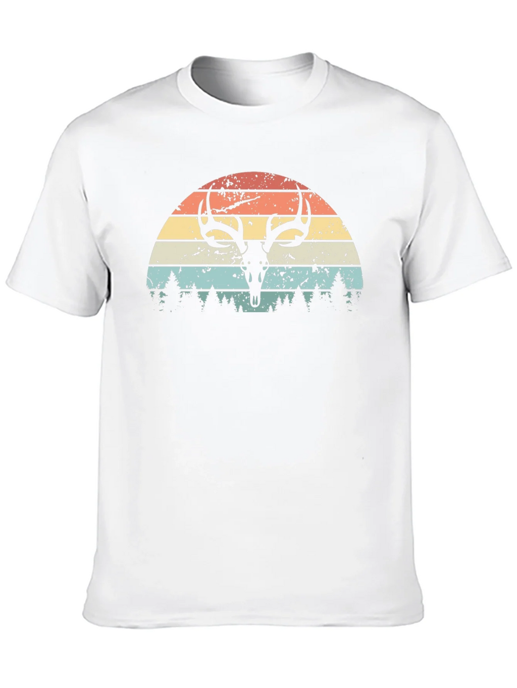 Retro Deer Skull Sunset Graphic Tee product image 6
