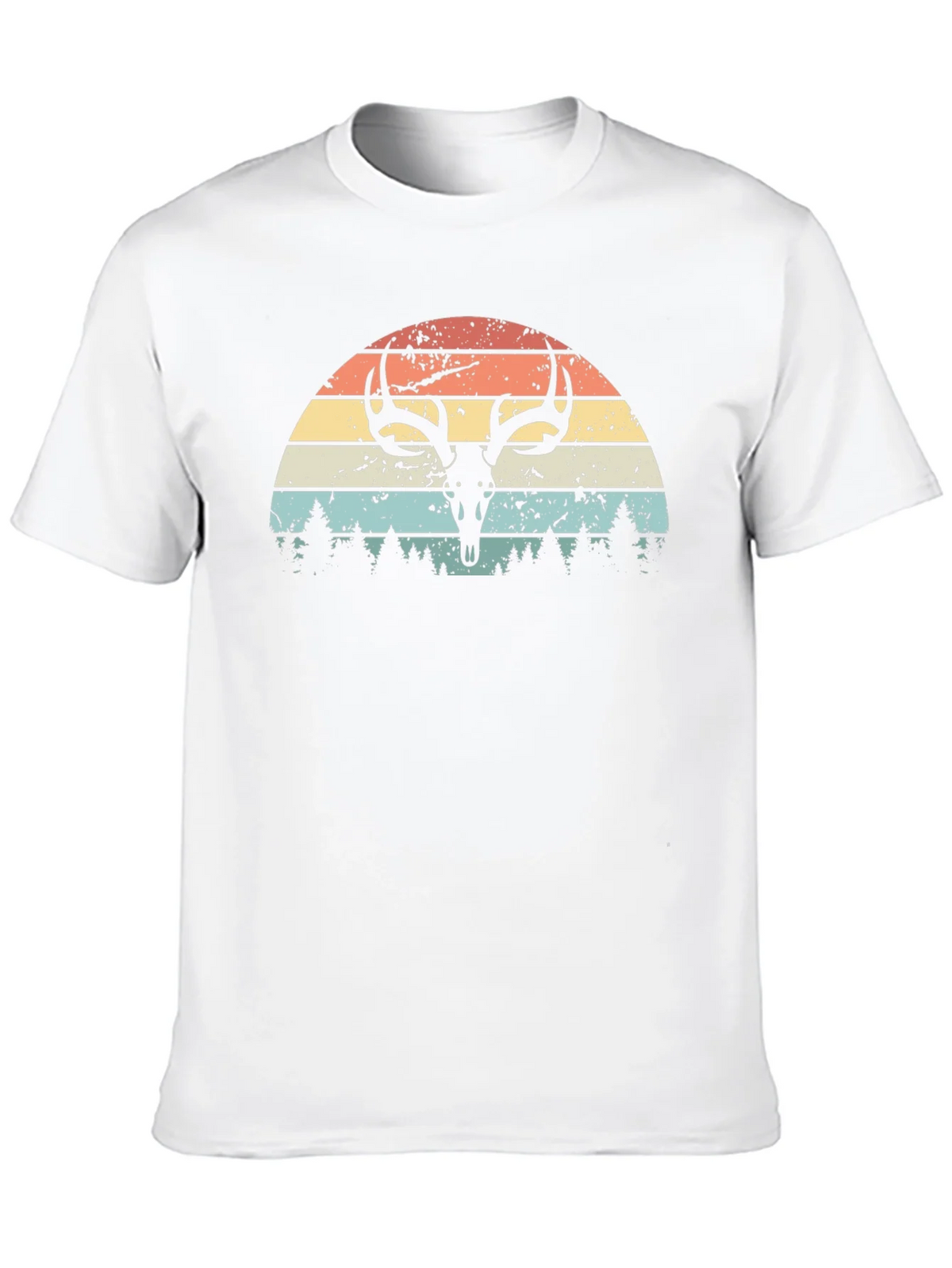 Retro Deer Skull Sunset Graphic Tee product image 6