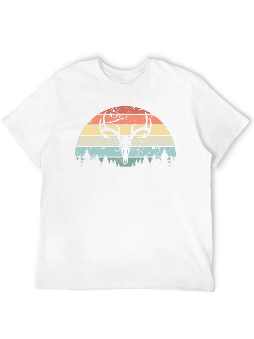 Retro Deer Skull Sunset Graphic Tee product image 7