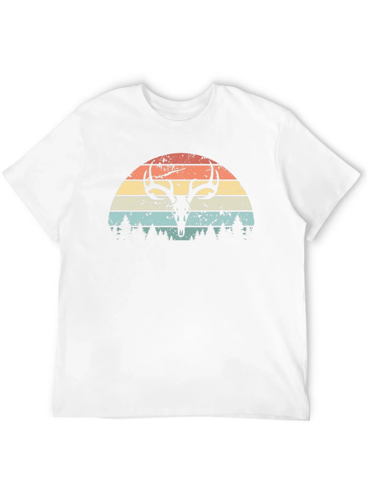 Retro Deer Skull Sunset Graphic Tee product image 7