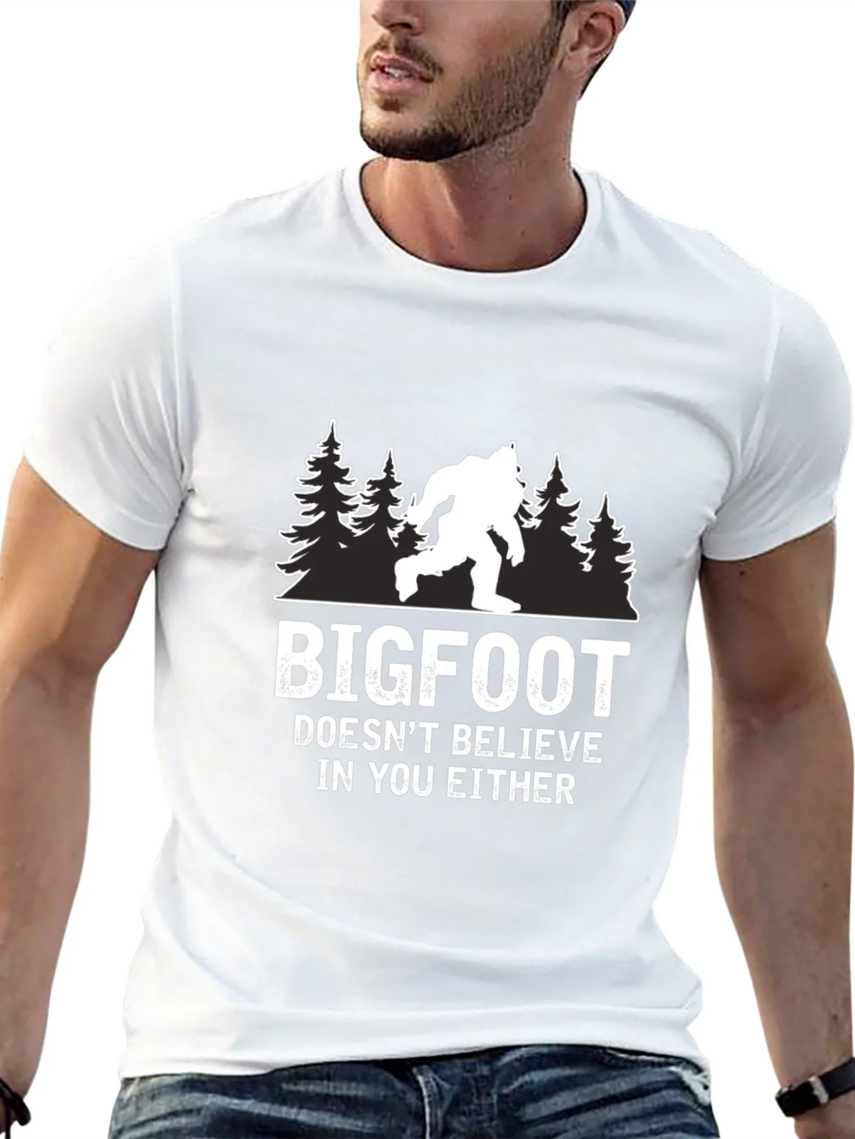 Bigfoot Doesnt Believe in You Either T-Shirt product image 11