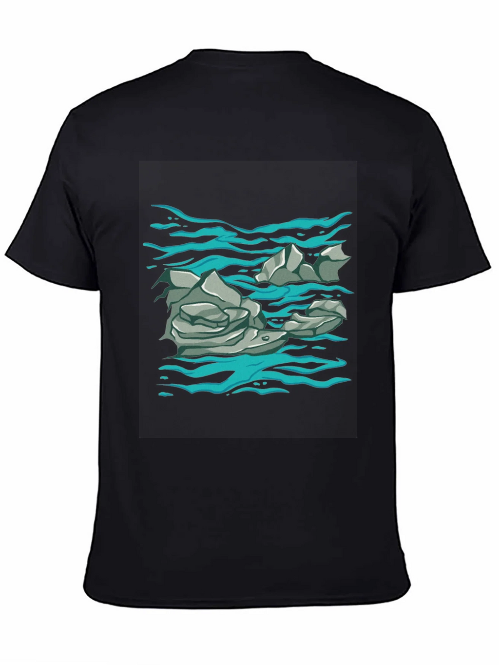 Rock and Water Graphic Print Black T-Shirt product image 4
