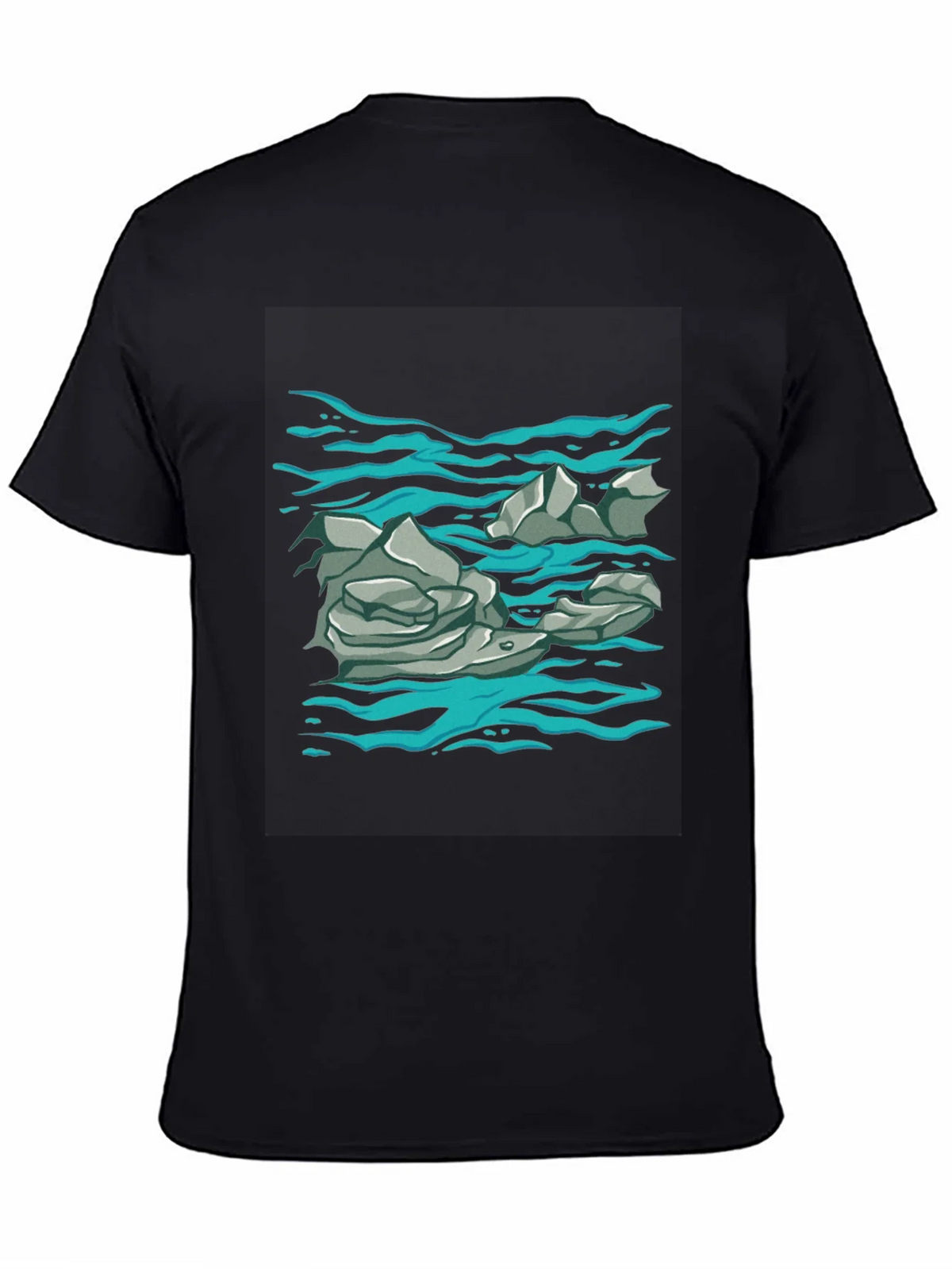 Rock and Water Graphic Print Black T-Shirt product image 4