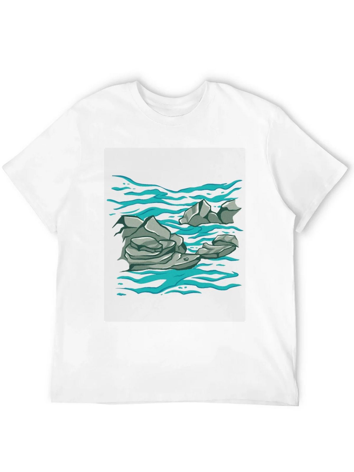 Rock and Water Graphic Print Black T-Shirt product image 11
