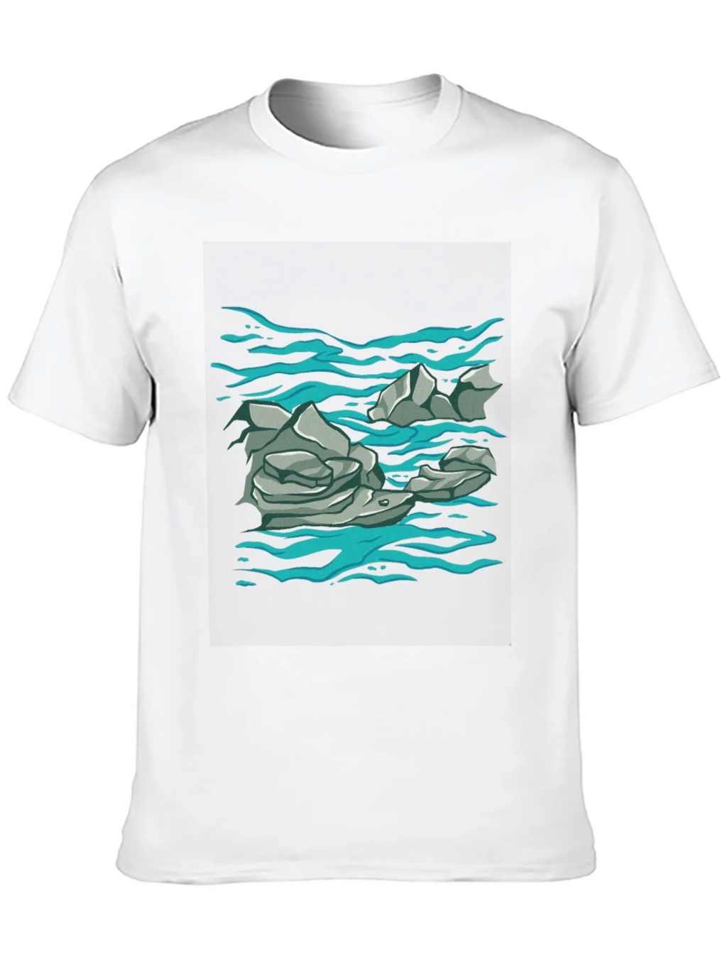 Rock and Water Graphic Print Black T-Shirt product image 9
