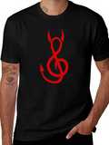 Devil Treble Clef Graphic Tee - Black Cotton product image 1