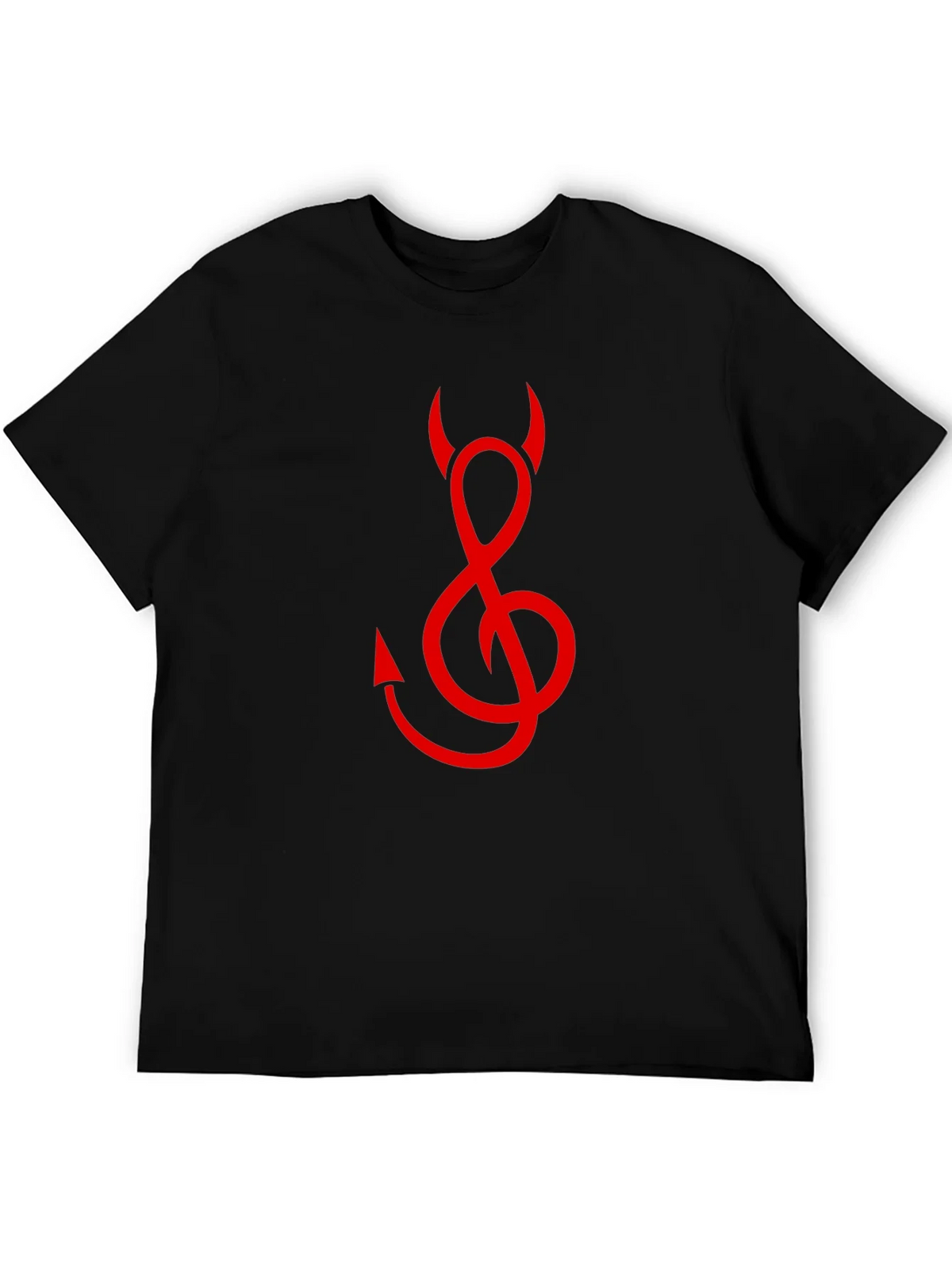 Devil Treble Clef Graphic Tee - Black Cotton product image 5