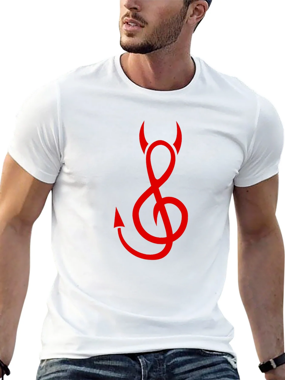 Devil Treble Clef Graphic Tee - Black Cotton product image 12