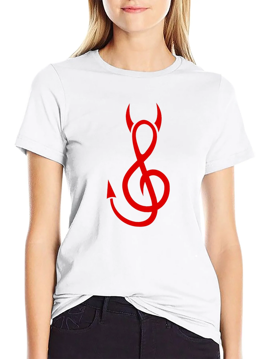 Devil Treble Clef Graphic Tee - Black Cotton product image 8