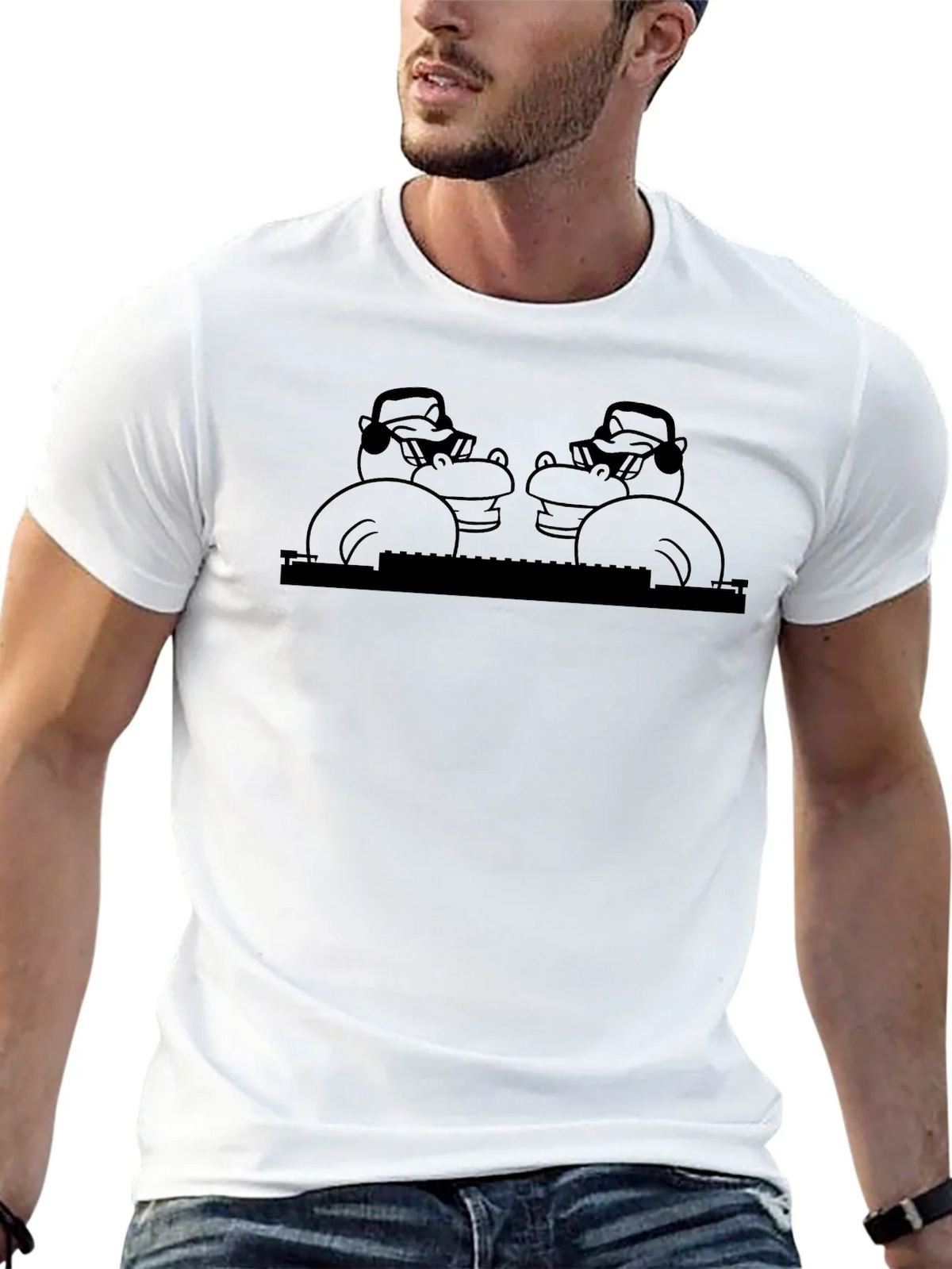 DJ Hippo Graphic T-Shirt - Black product image 12