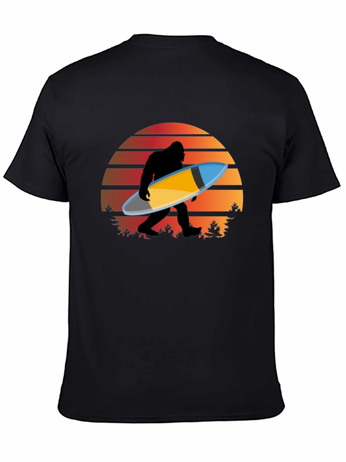 Sasquatch Surfer T-Shirt - Retro Sunset Bigfoot Tee product image 4