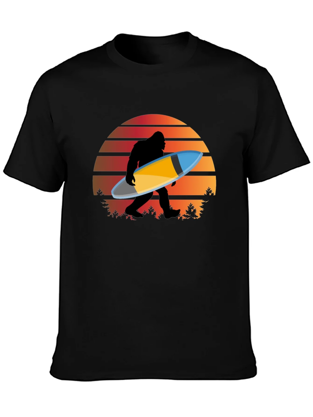 Sasquatch Surfer T-Shirt - Retro Sunset Bigfoot Tee product image 3