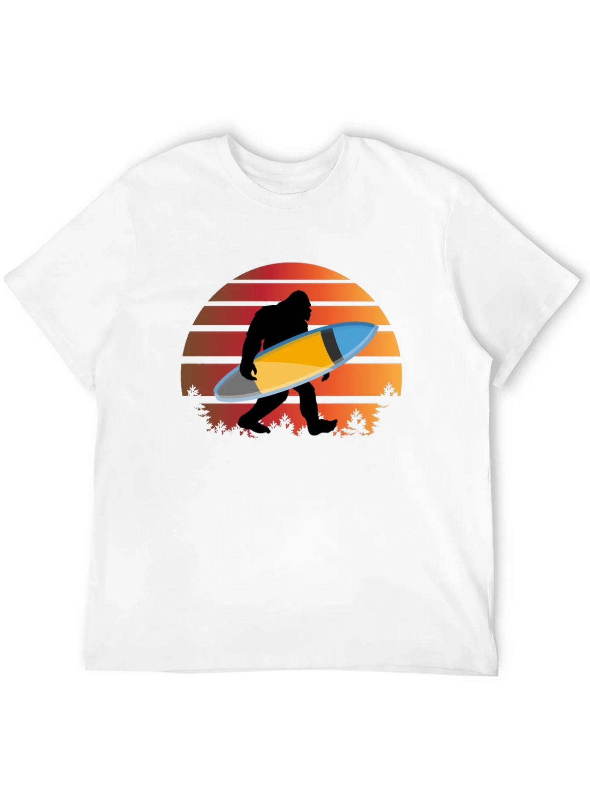 Sasquatch Surfer T-Shirt - Retro Sunset Bigfoot Tee product image 9