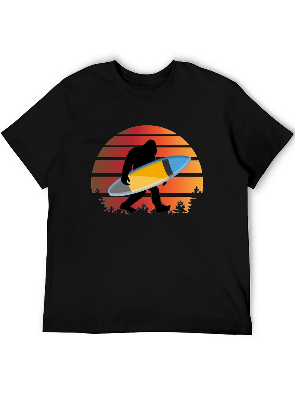 Sasquatch Surfer T-Shirt - Retro Sunset Bigfoot Tee product image 5