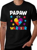 Papaw of a Warrior Autism Awareness T-Shirt product image 1
