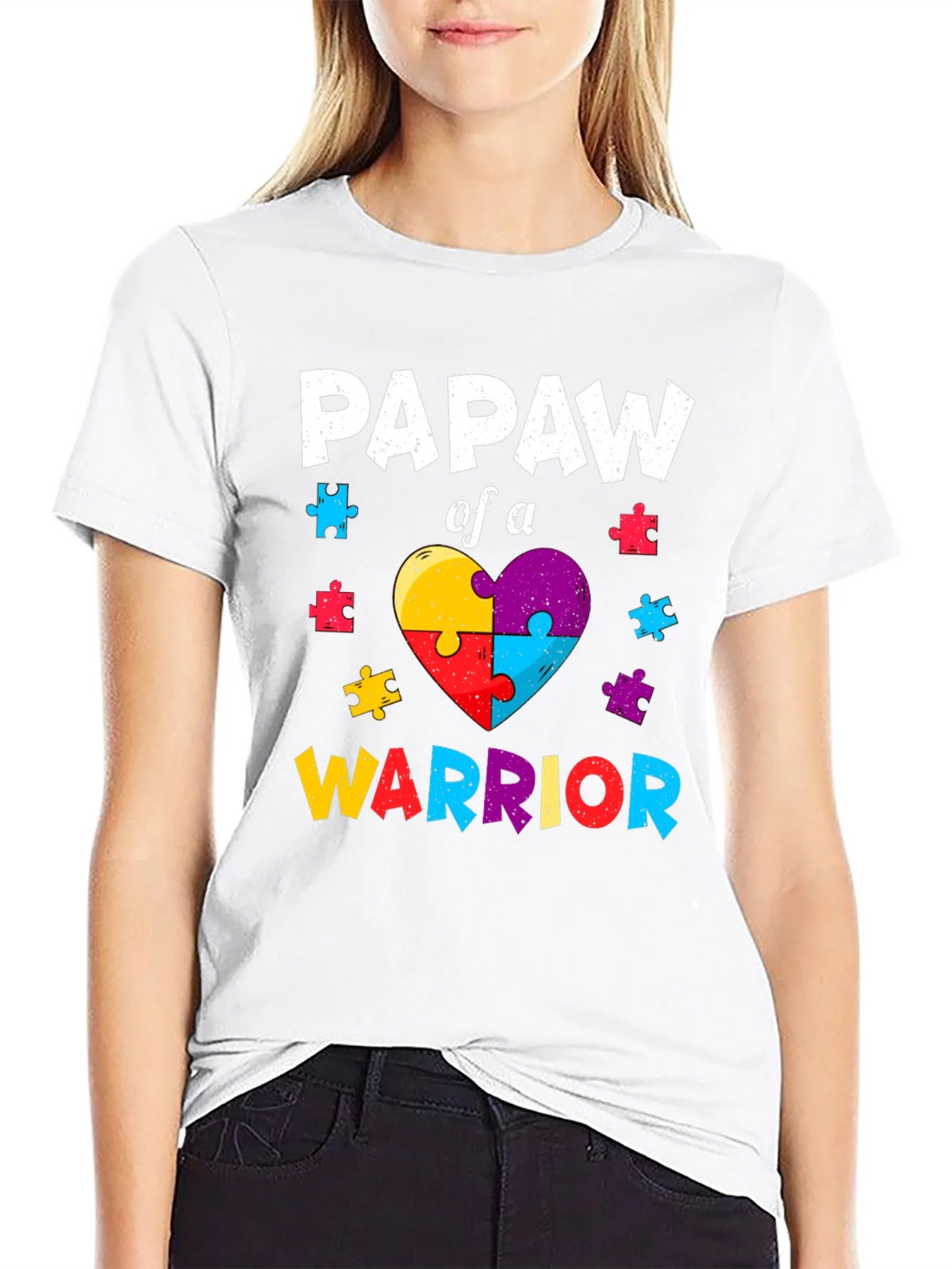 Papaw of a Warrior Autism Awareness T-Shirt product image 8