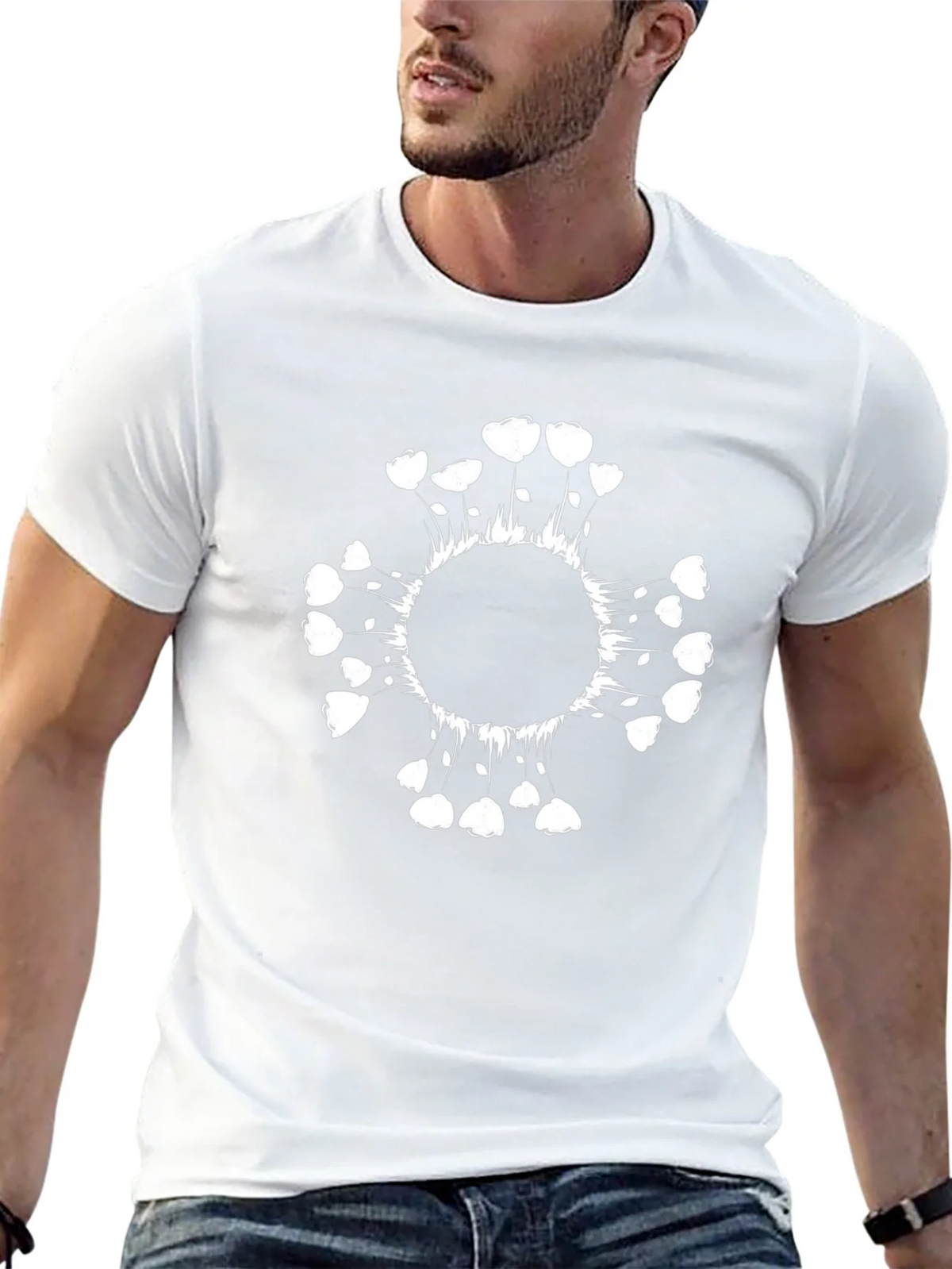 Abstract Floral Graphic Tee - Black Cotton product image 12