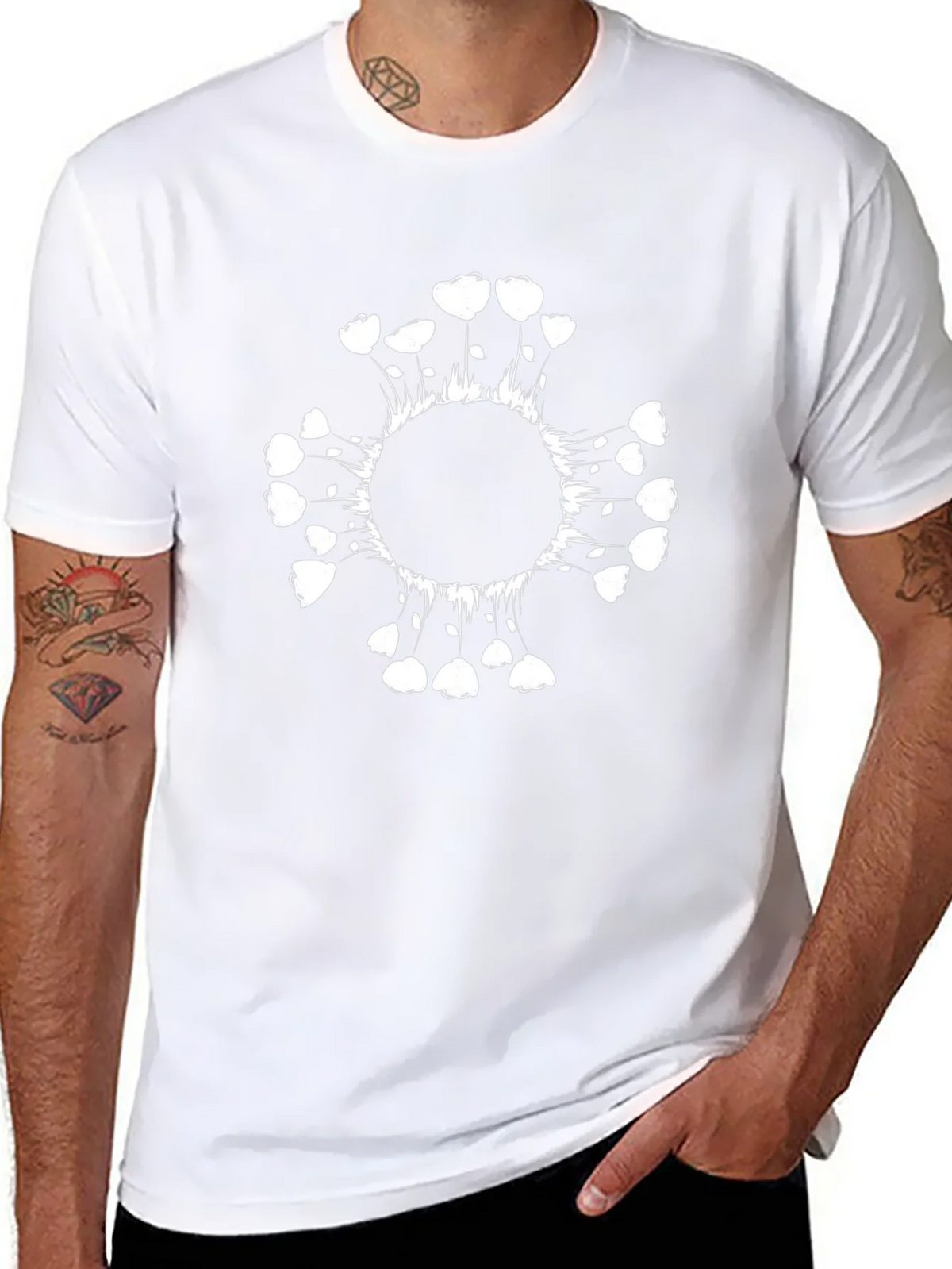 Abstract Floral Graphic Tee - Black Cotton product image 7