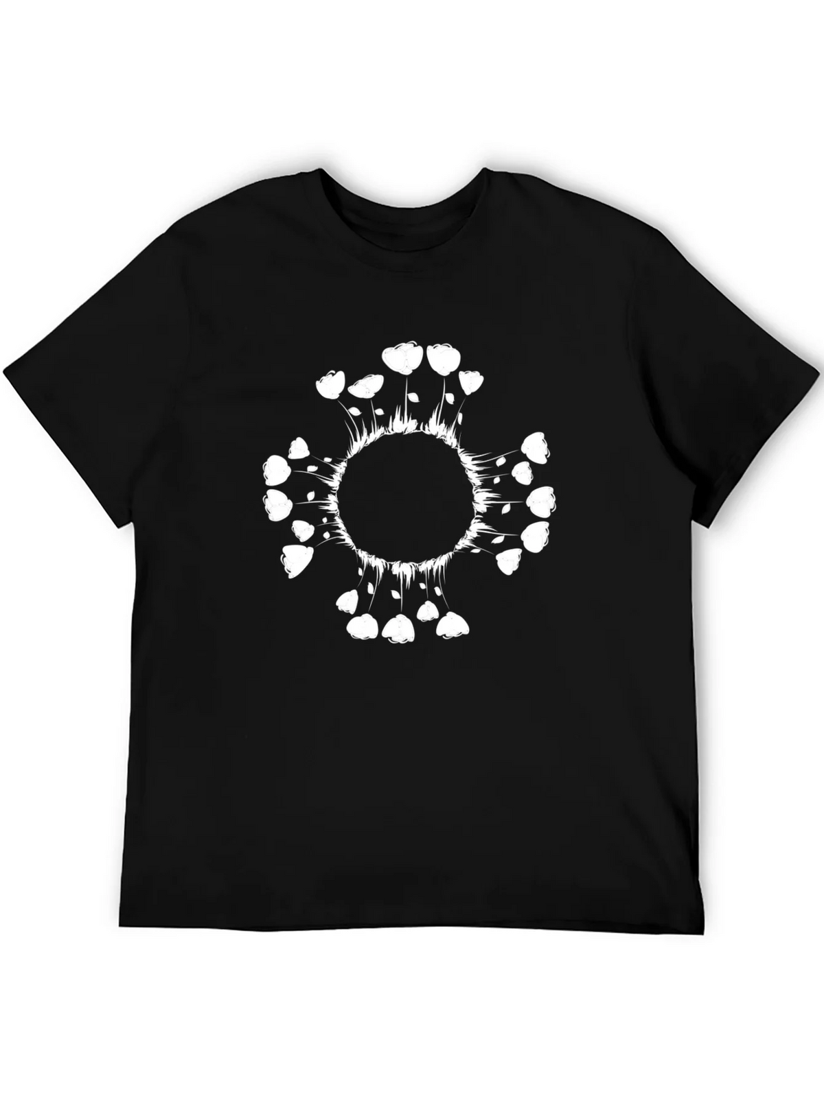 Abstract Floral Graphic Tee - Black Cotton product image 5