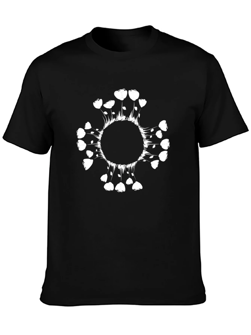 Abstract Floral Graphic Tee - Black Cotton product image 3