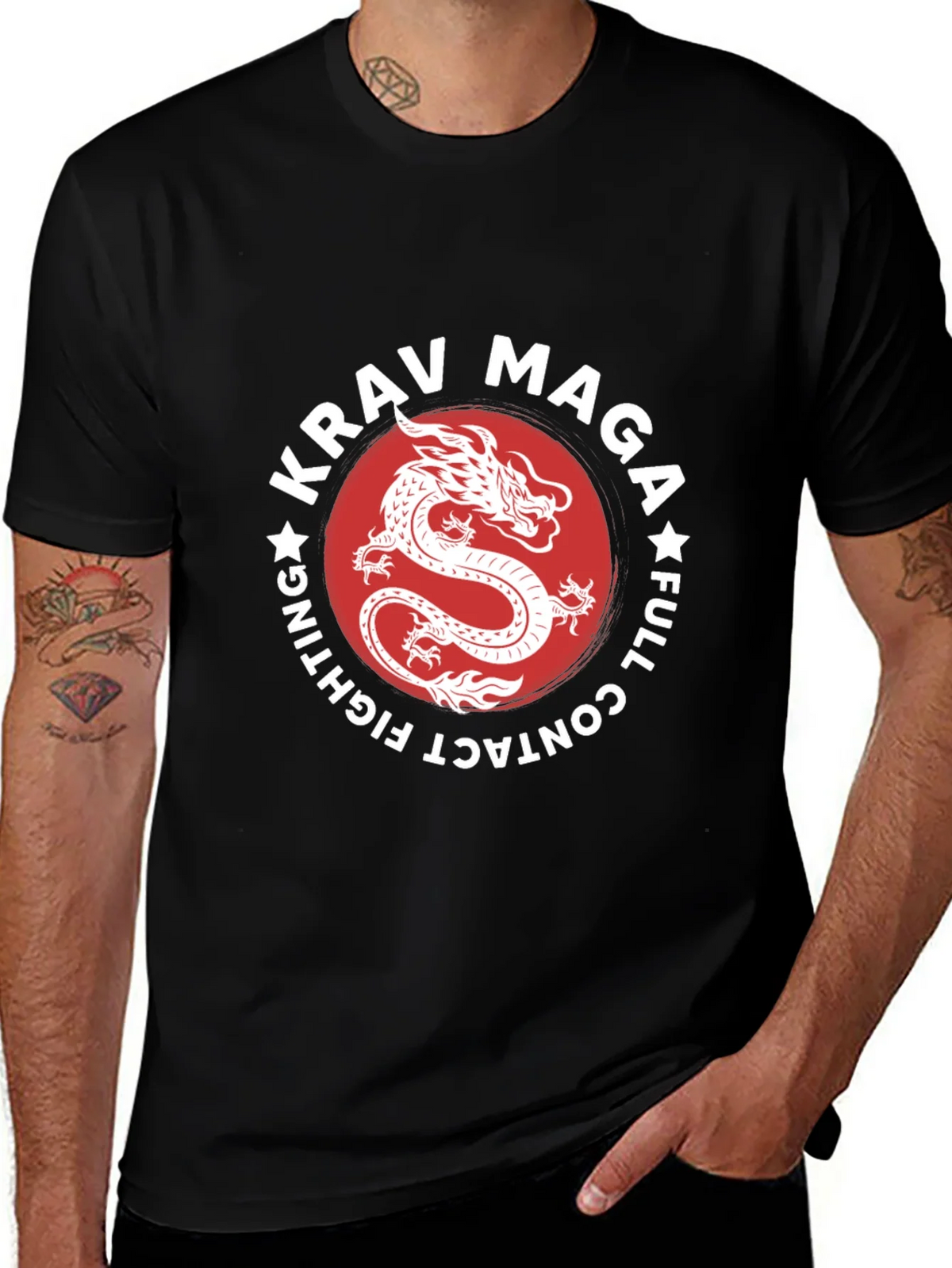 Krav Maga Dragon Graphic Black T-Shirt product image 1
