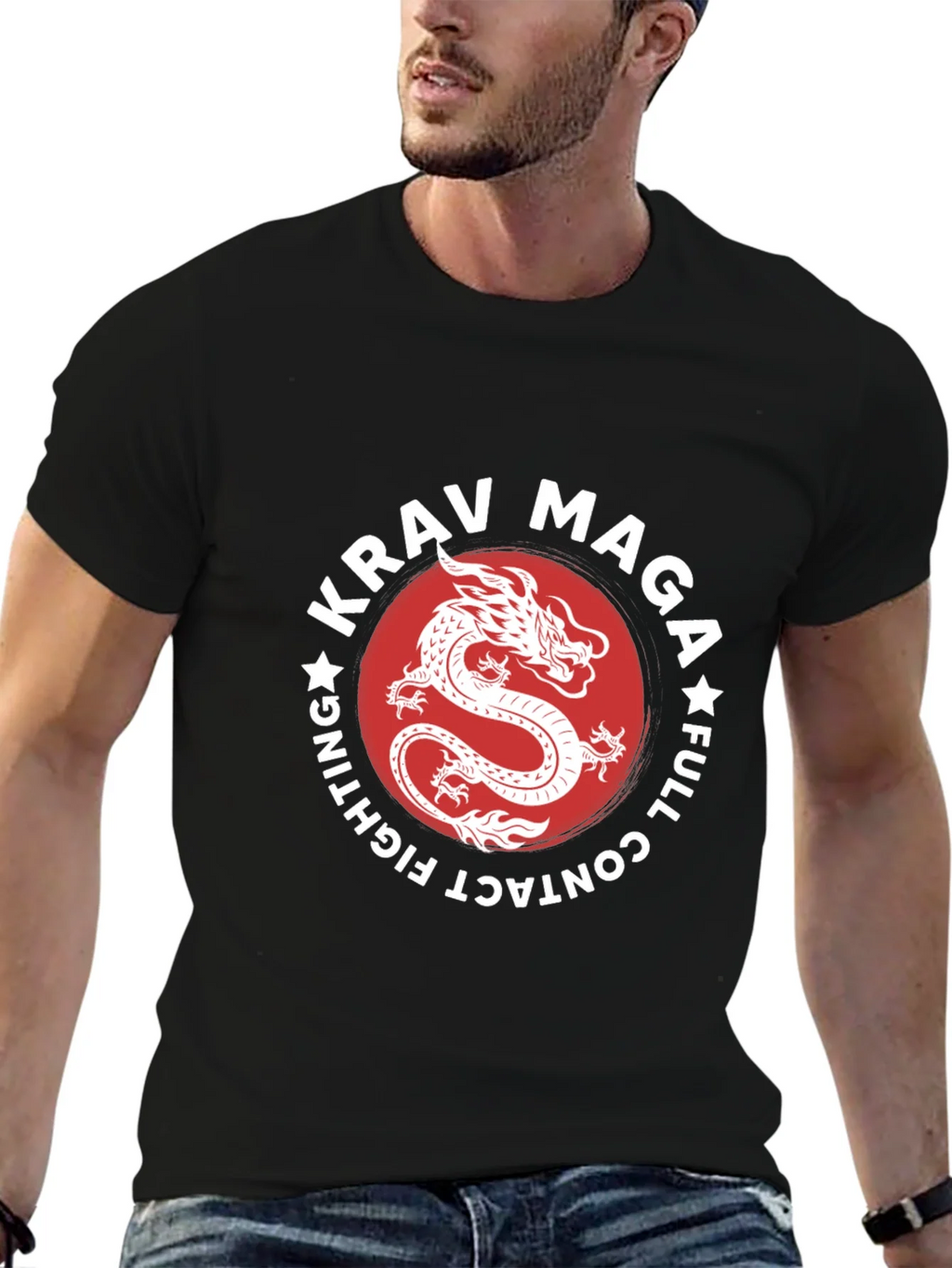 Krav Maga Dragon Graphic Black T-Shirt product image 6
