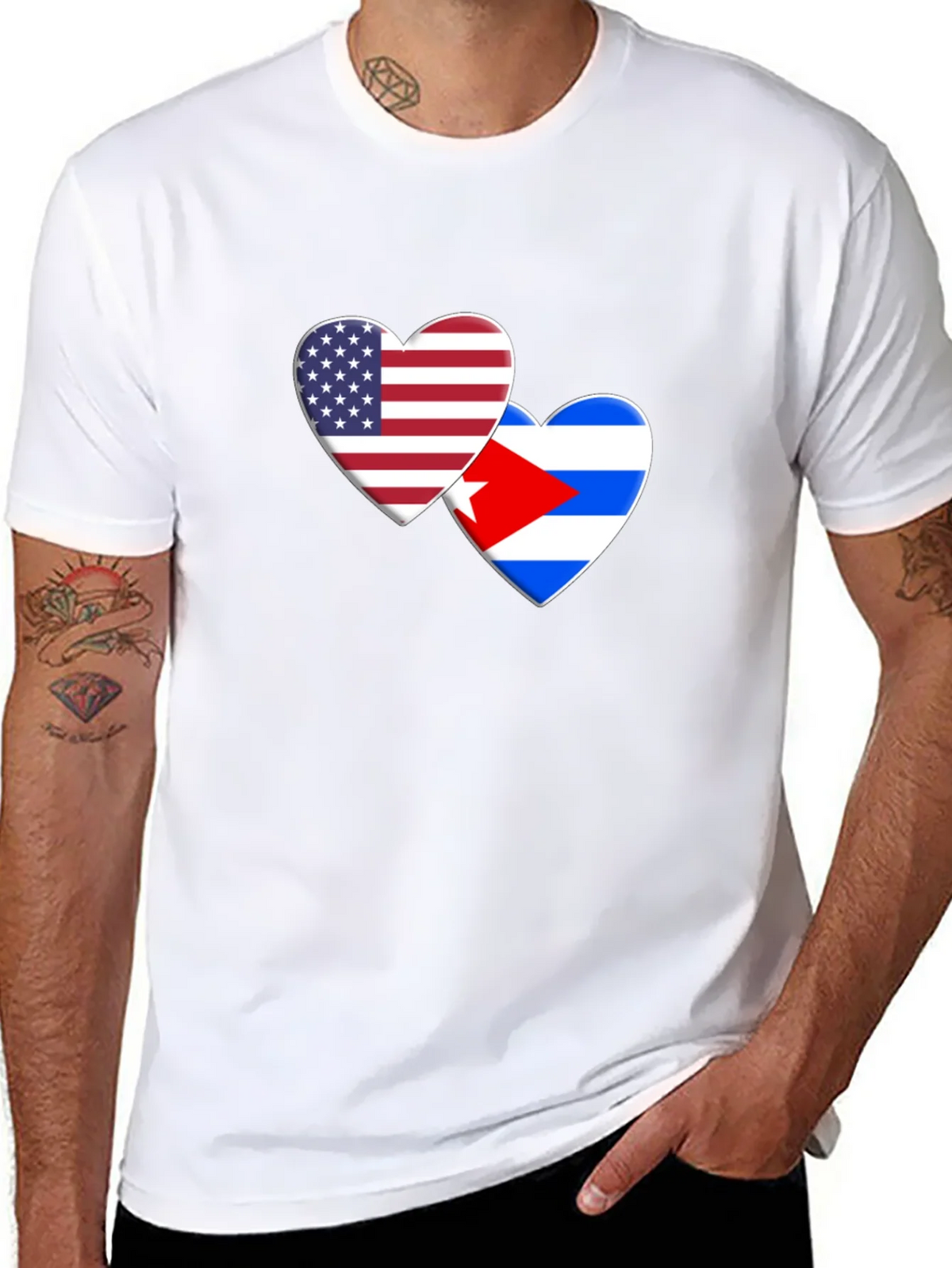 USA Cuba Love Heart T-Shirt product image 6