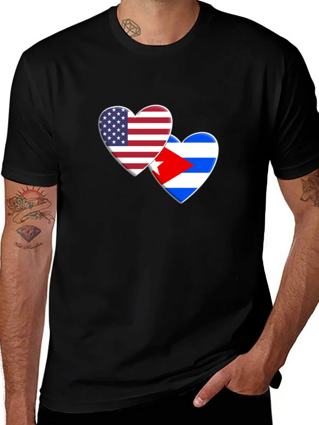 USA Cuba Love Heart T-Shirt product image 1