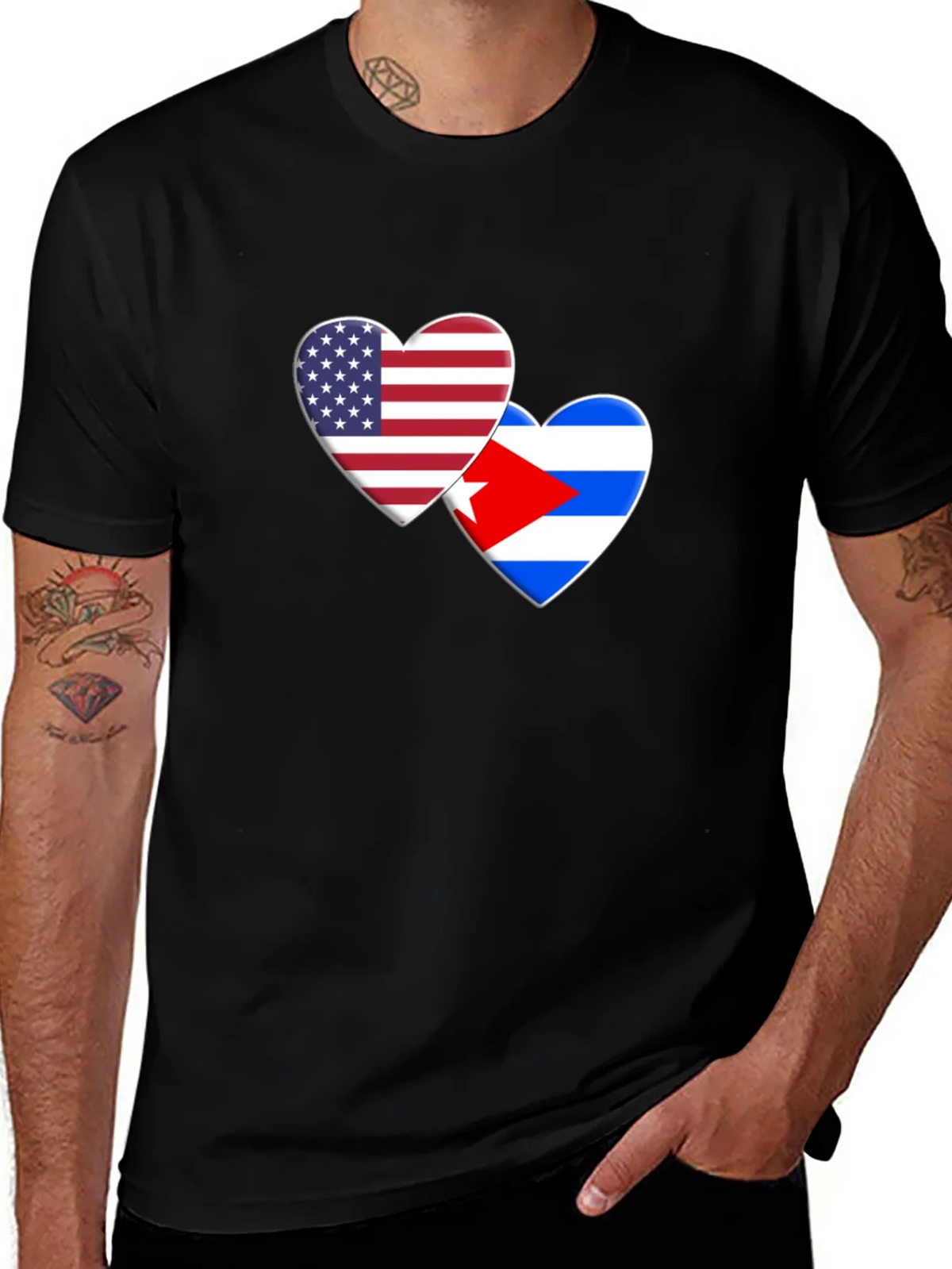 USA Cuba Love Heart T-Shirt product image 1