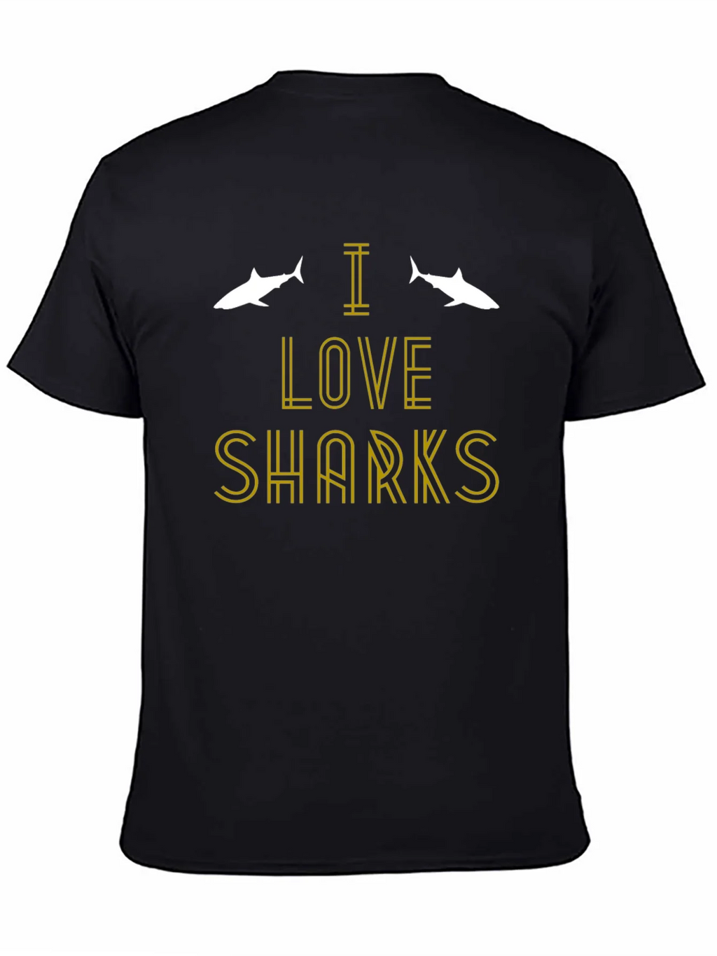 I Love Sharks T-Shirt - Black Cotton Tee product image 4