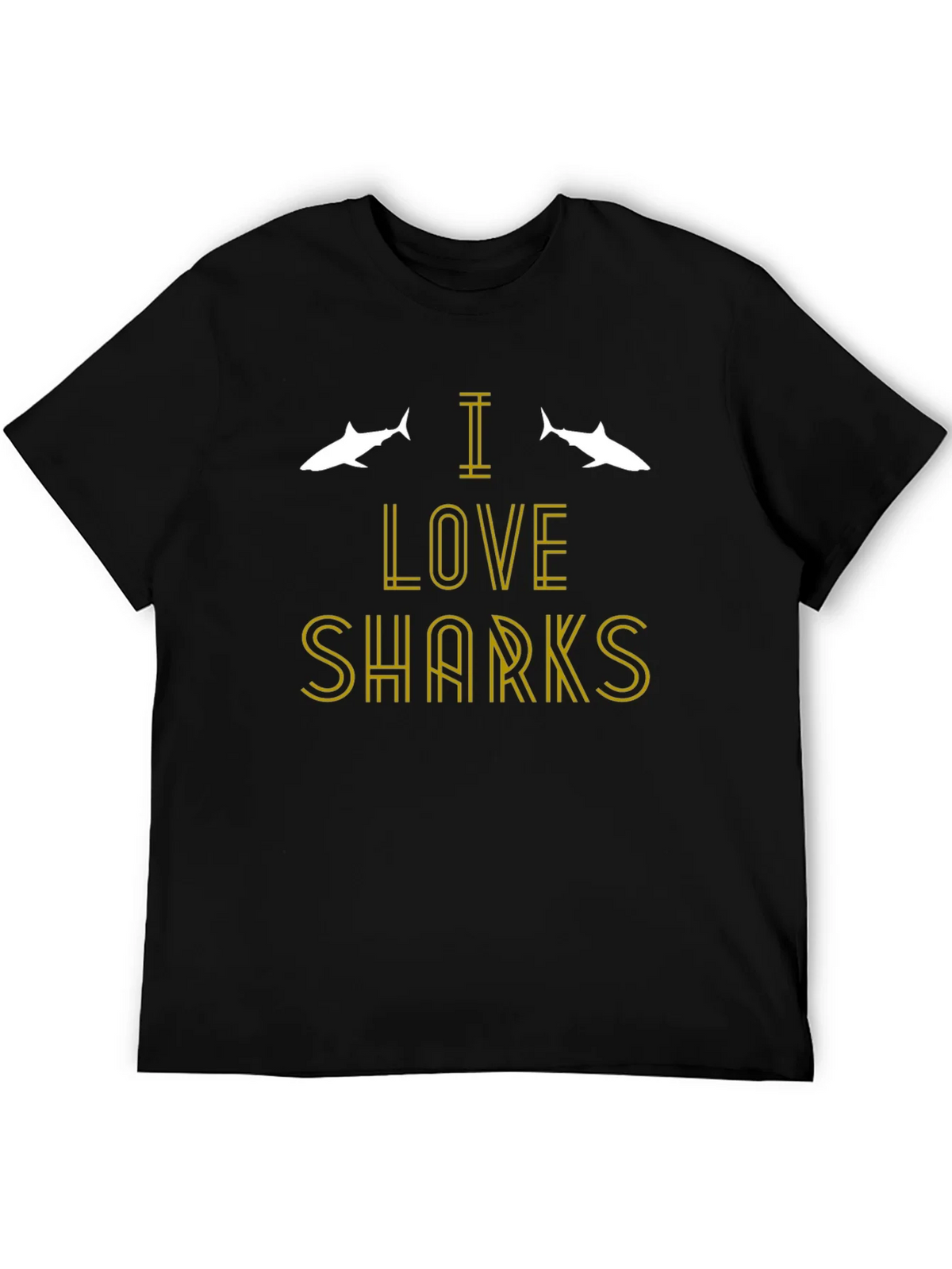 I Love Sharks T-Shirt - Black Cotton Tee product image 5