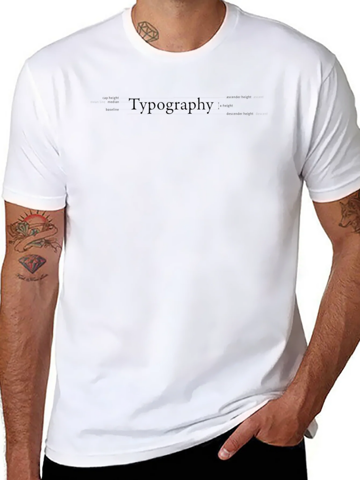 Typography Tee - Black Cotton Graphic T-Shirt product image 4