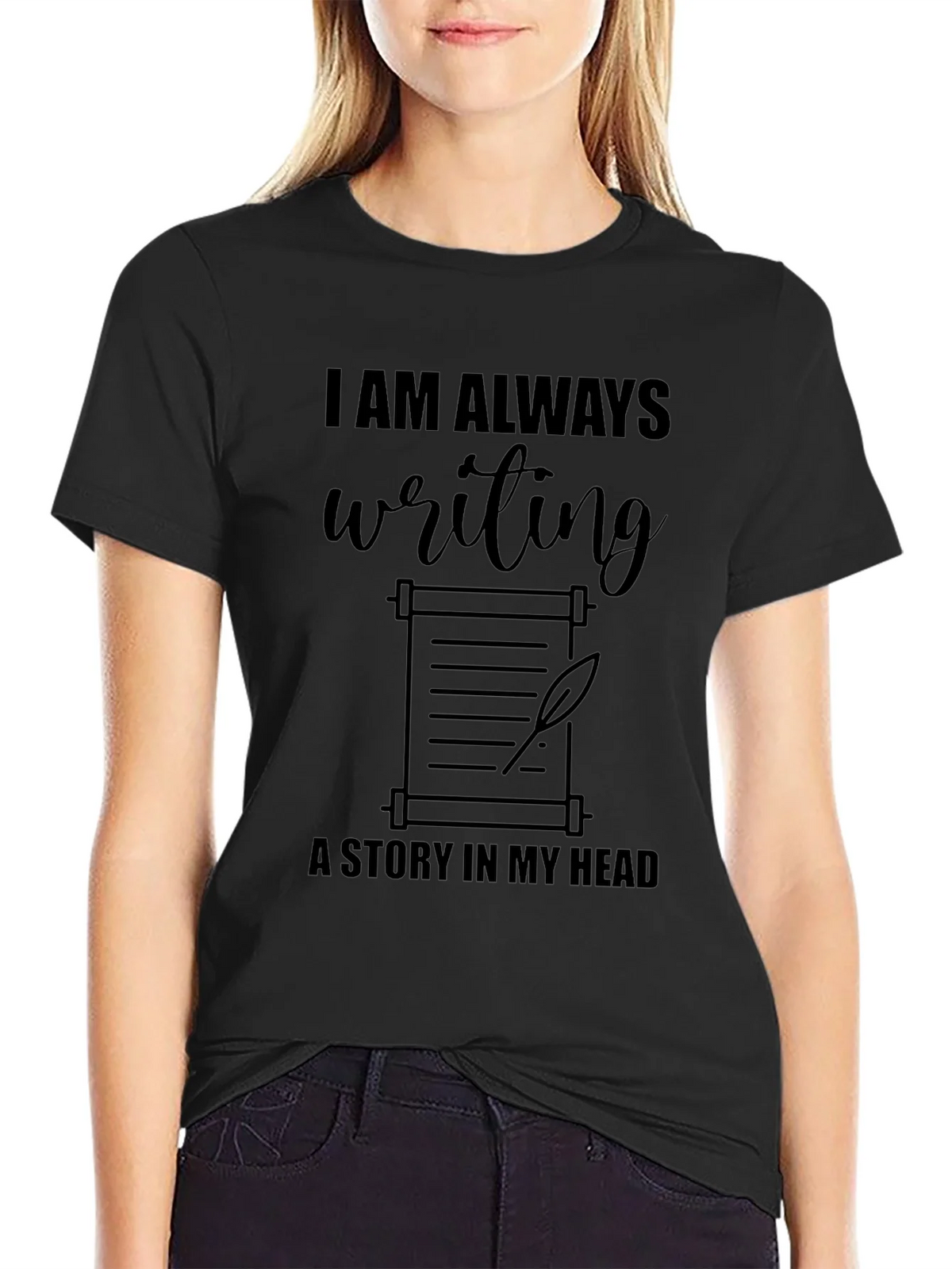 Writers Scroll Graphic Tee - Always Writing Story product image 2