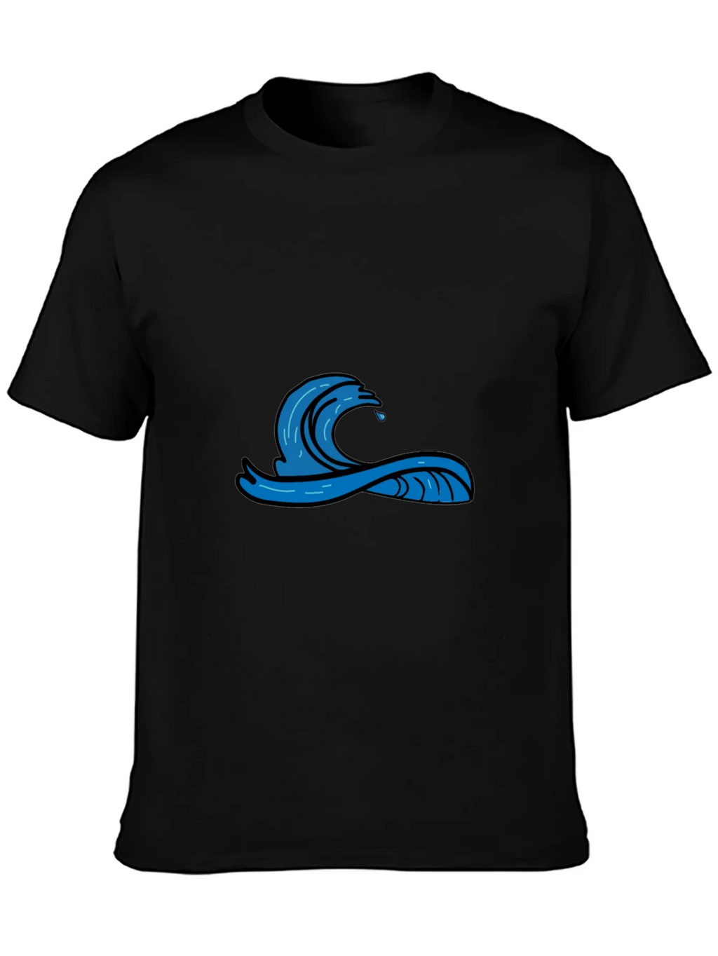 Mens Black Graphic Tee - Wave Design product image 3