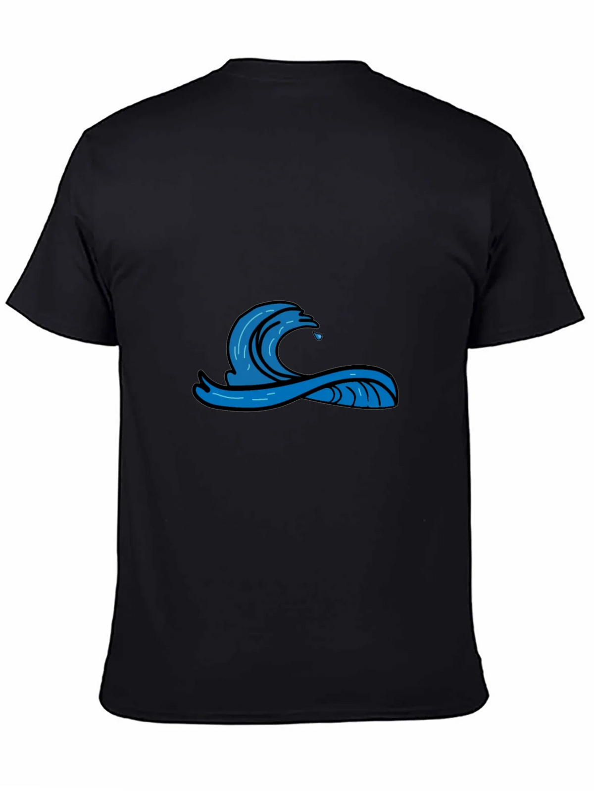 Mens Black Graphic Tee - Wave Design product image 4