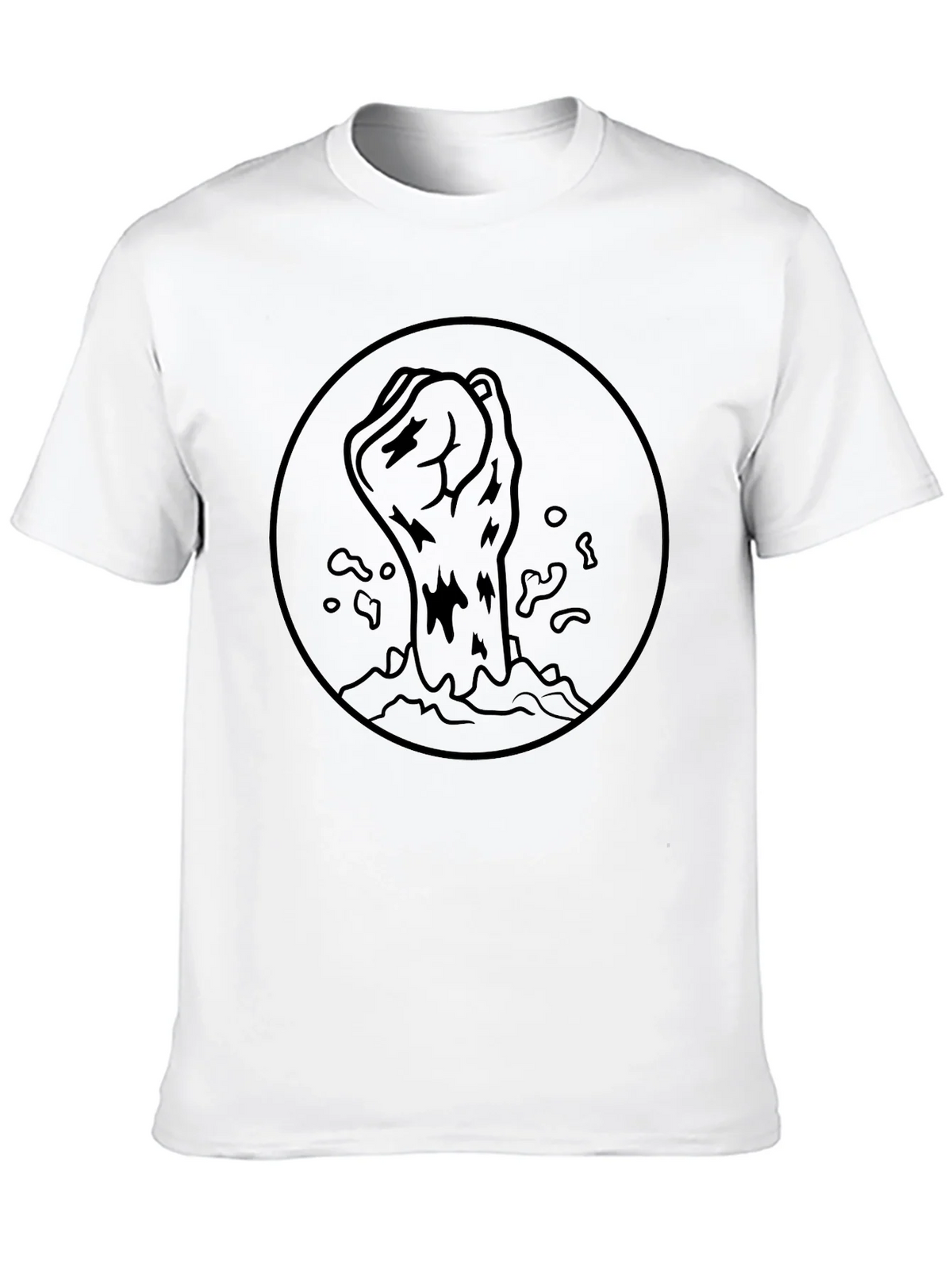Rising Fist Graphic Tee - Black Cotton Blend product image 4
