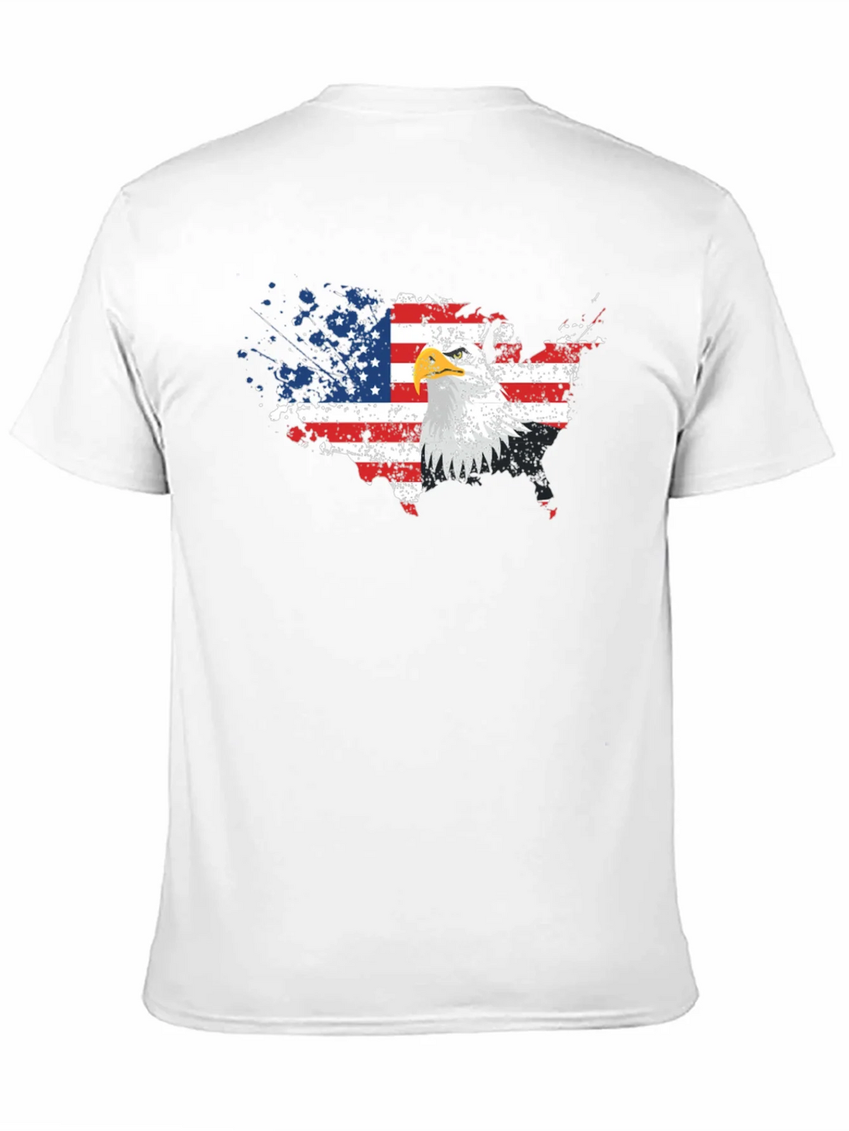USA Flag Eagle Graphic Print Black T-Shirt product image 9