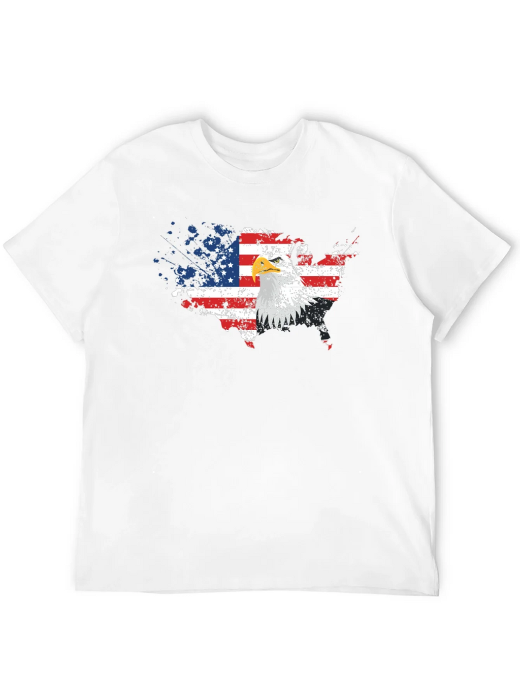 USA Flag Eagle Graphic Print Black T-Shirt product image 10
