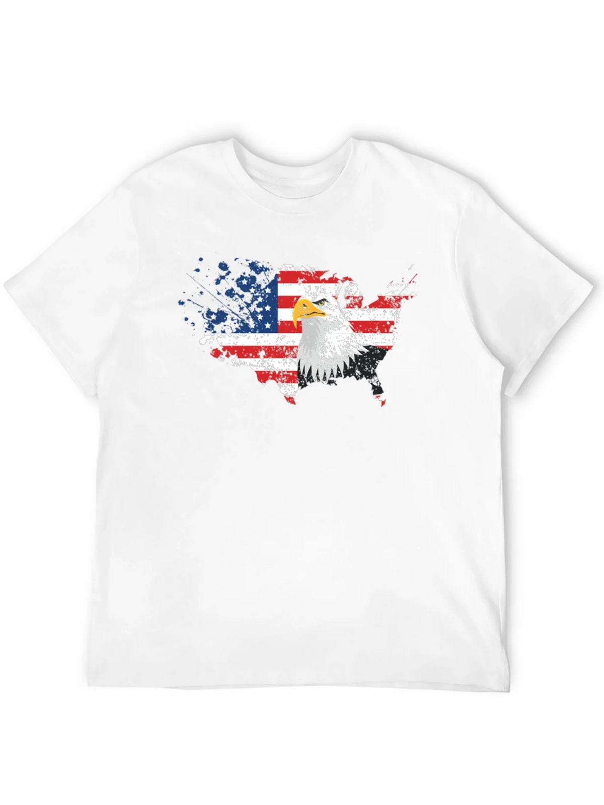 USA Flag Eagle Graphic Print Black T-Shirt product image 10
