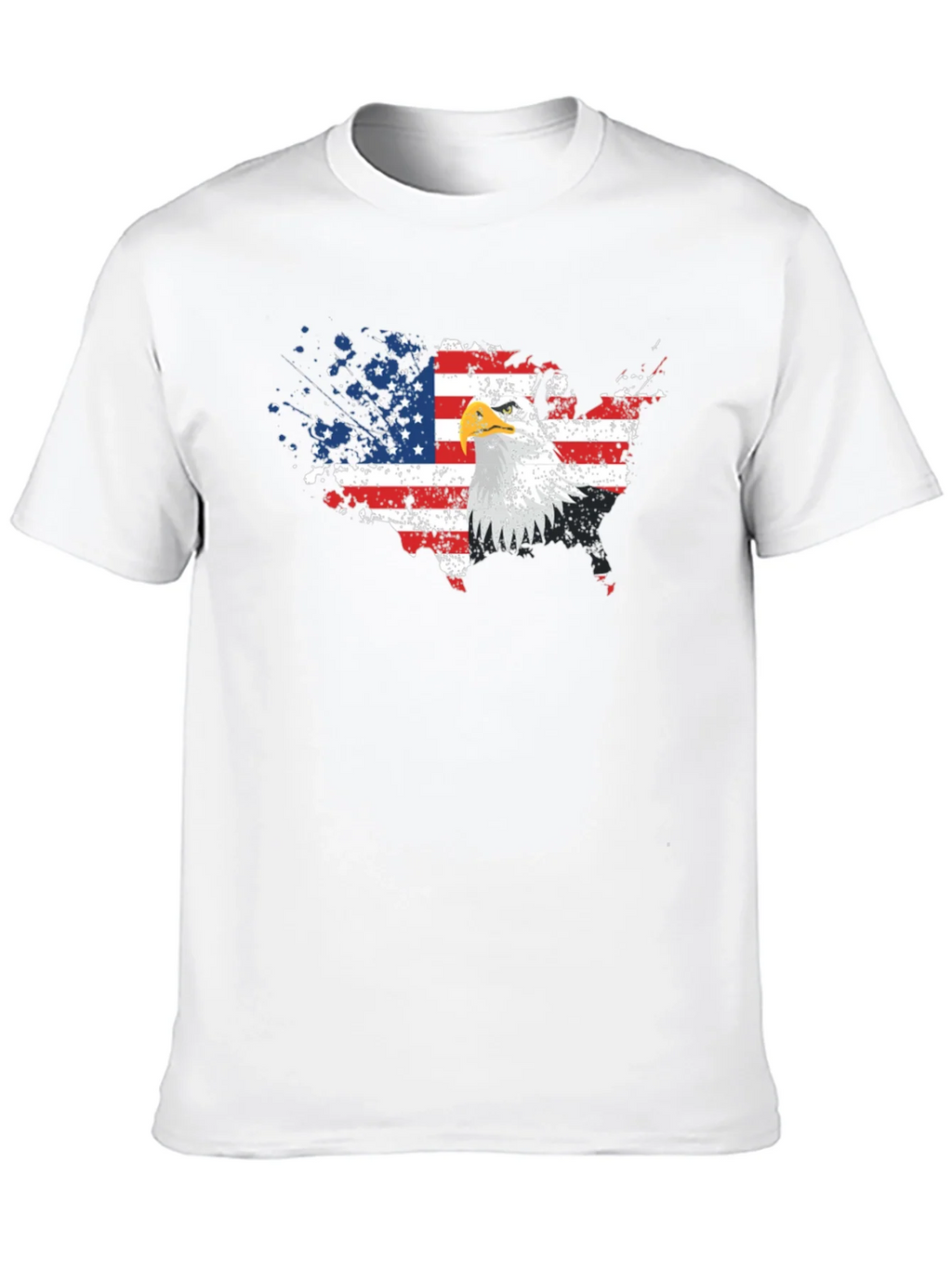 USA Flag Eagle Graphic Print Black T-Shirt product image 8