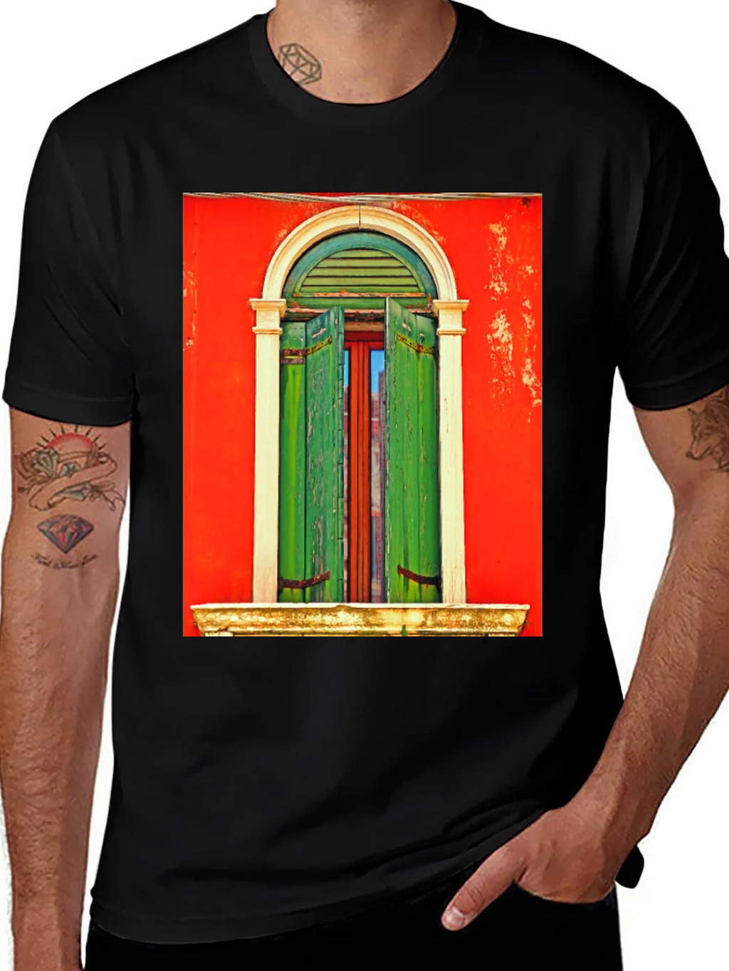 Artistic Window Graphic Tee - Unique Style product image 1