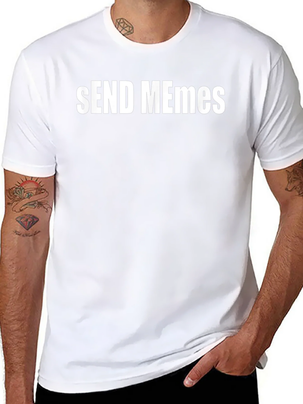 Send Memes Graphic Tee - Black Cotton T-Shirt product image 7