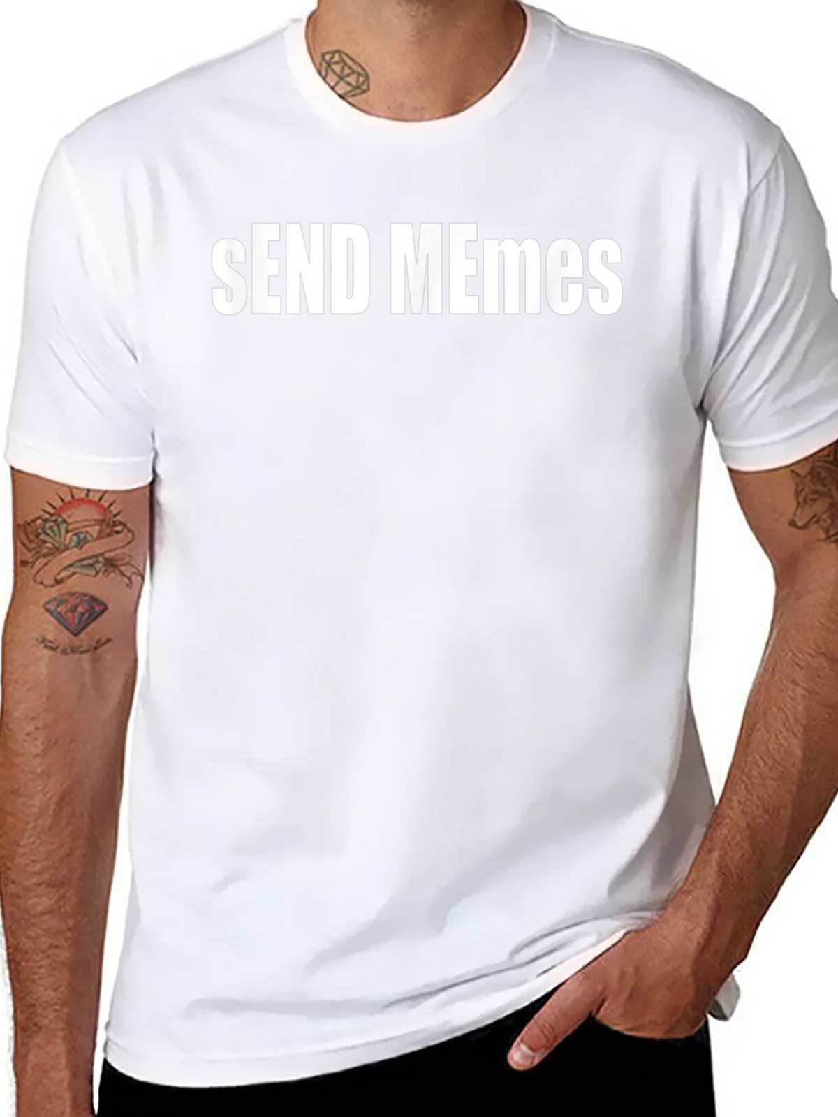 Send Memes Graphic Tee - Black Cotton T-Shirt product image 7