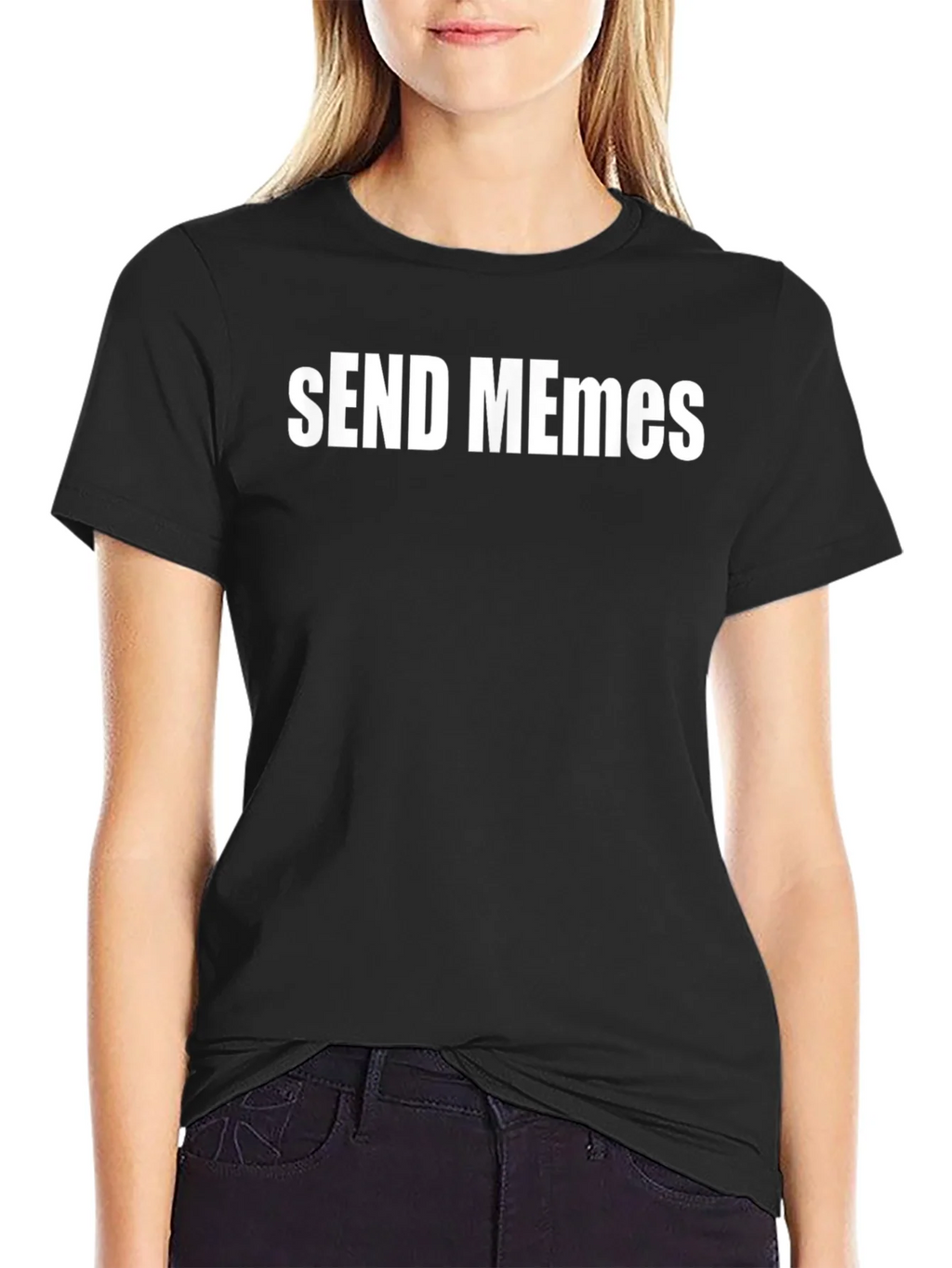 Send Memes Graphic Tee - Black Cotton T-Shirt product image 2